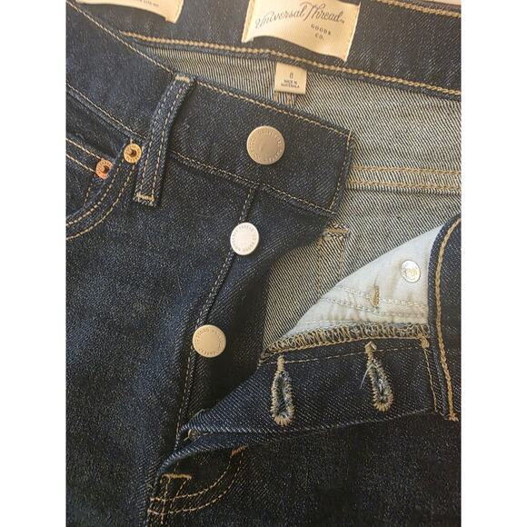 New NWT Women's Mid-Rise 80's Slim Fit Jeans - Universal Thread Dark Wash Size 8 - Picture 4 of 7